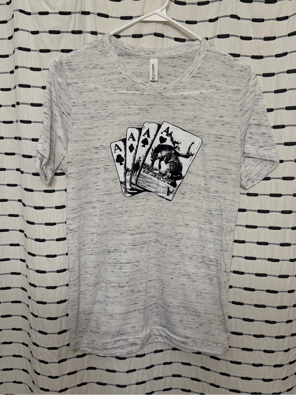 Heather Gray Graphic Four Aces Bronc Rider T‑Shirt